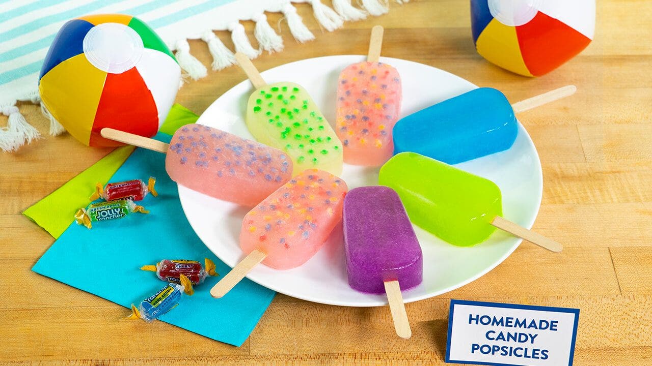 plate of assorted homemade candy popsicles