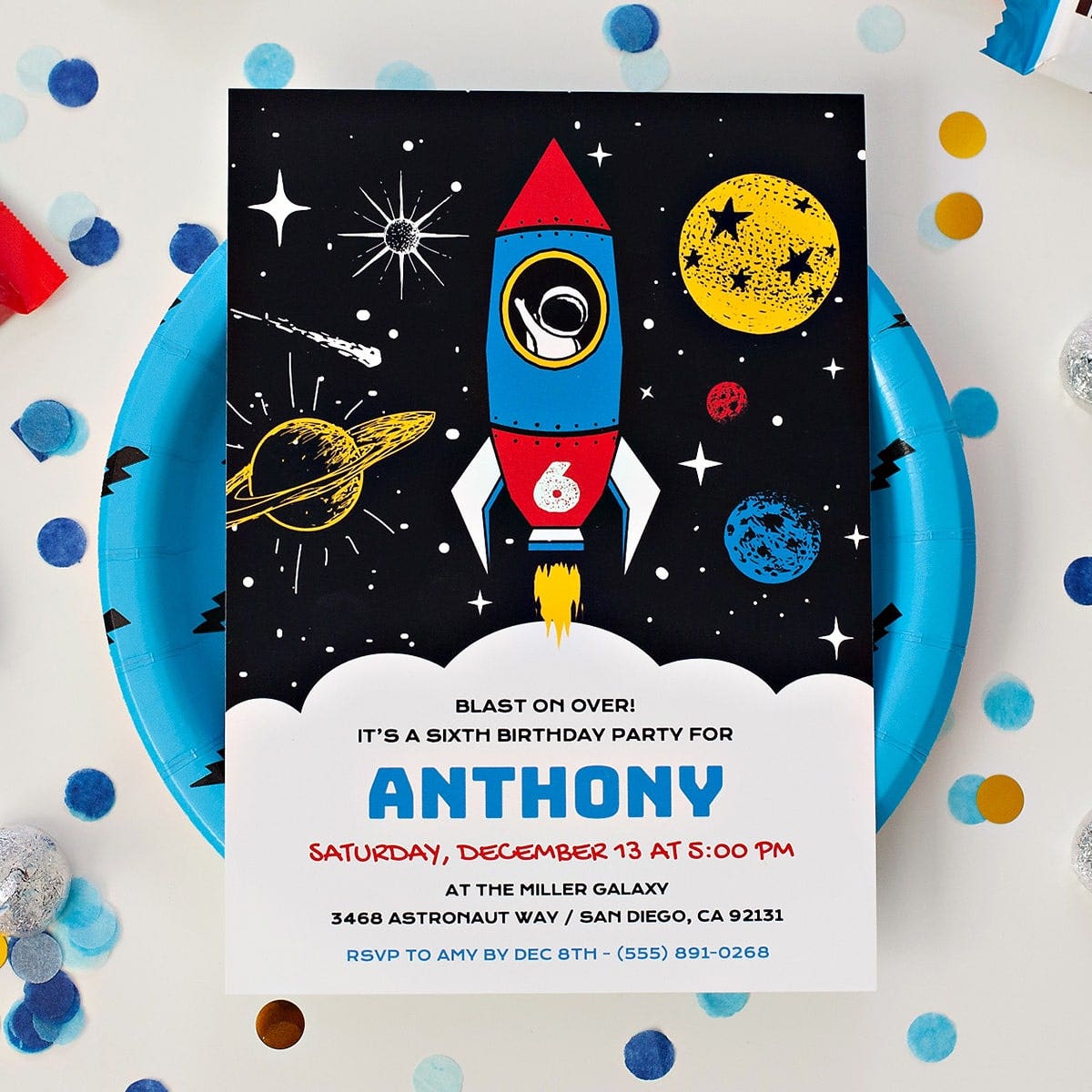 Stellar Outer Space Party Invite