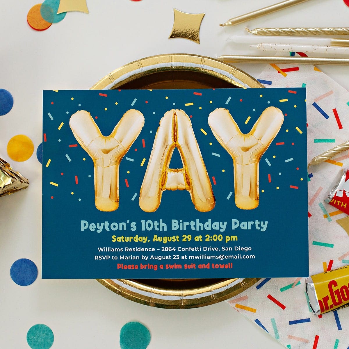 Balloon Popping Birthday Party Invitation
