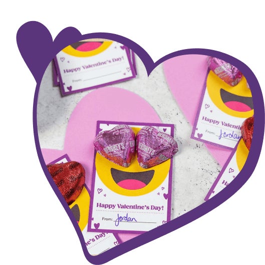 emoji candy heart valentines exchange cards
